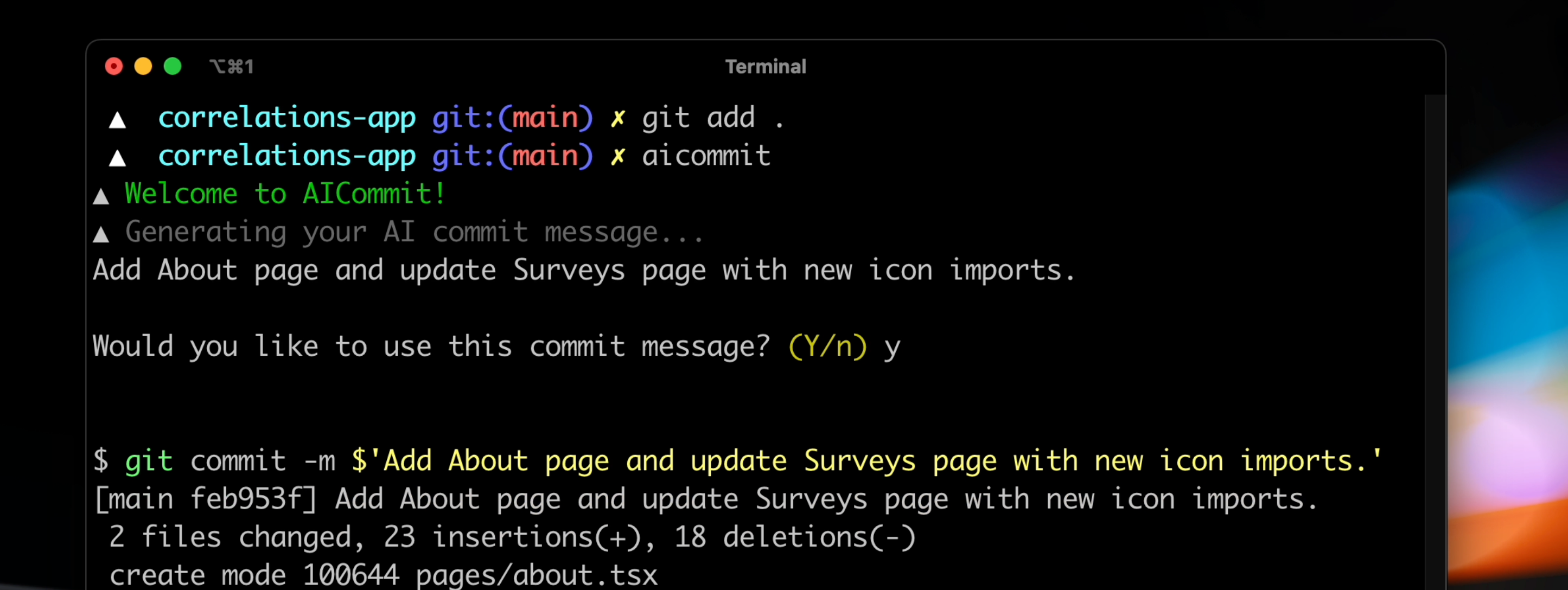 AI Commit Screenshot